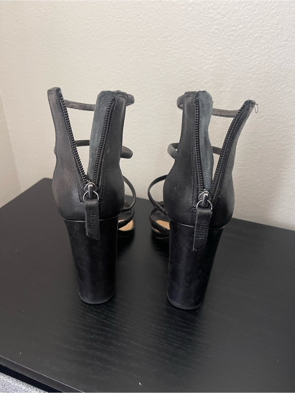 SCHUTZ Black Strappy High Heel Sandals - Picture 4 of 8